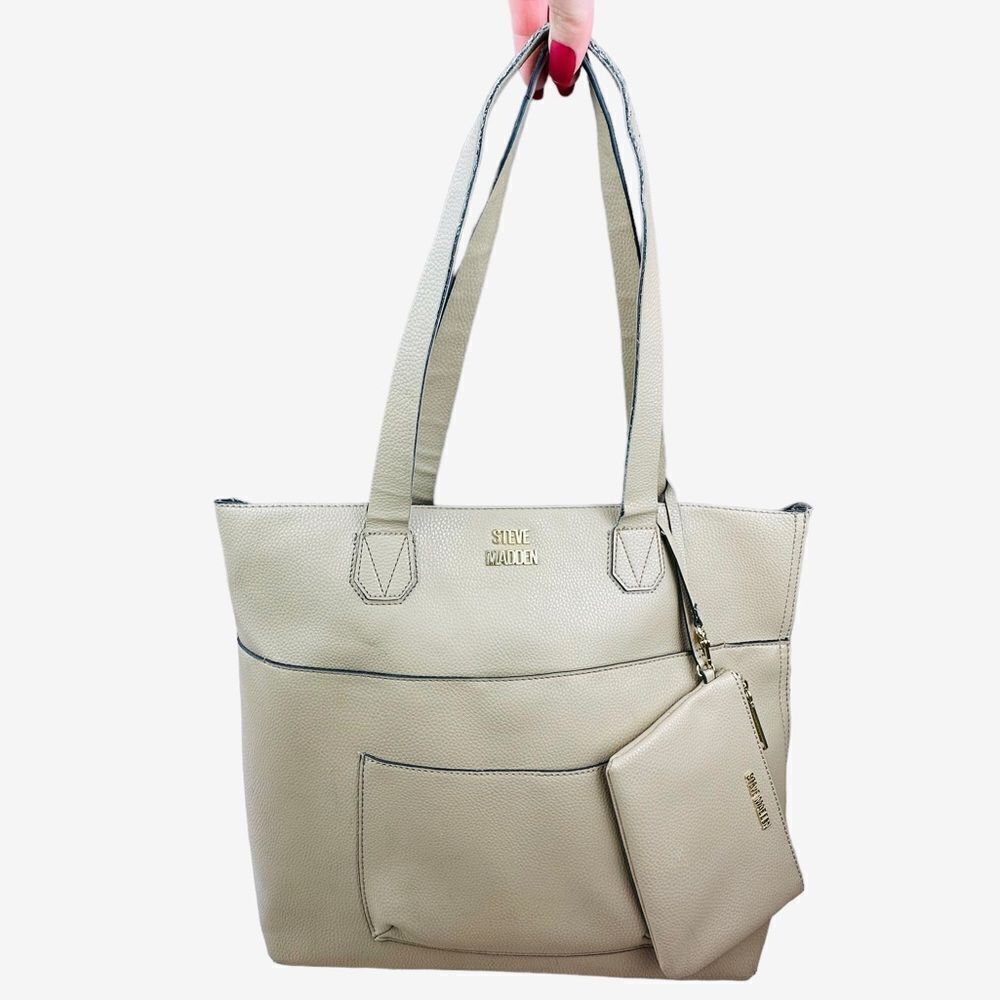 Steve Madden Large Beige Tote Bag & Matching Wristlet